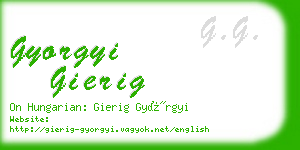 gyorgyi gierig business card